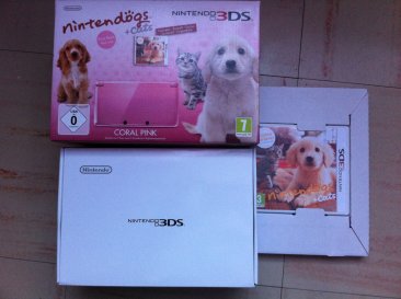 Bundle Nintendo 3DS Coral Pink Nintendogs cats debllage unboxing 26.01 (6)