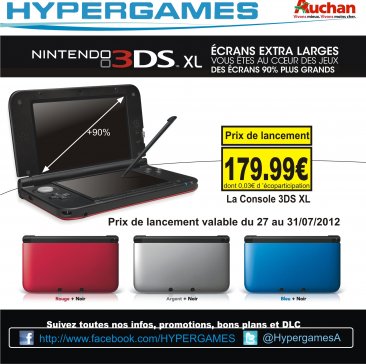 Nintendo 3DS XL offre auchan hypergame 23.07.2012